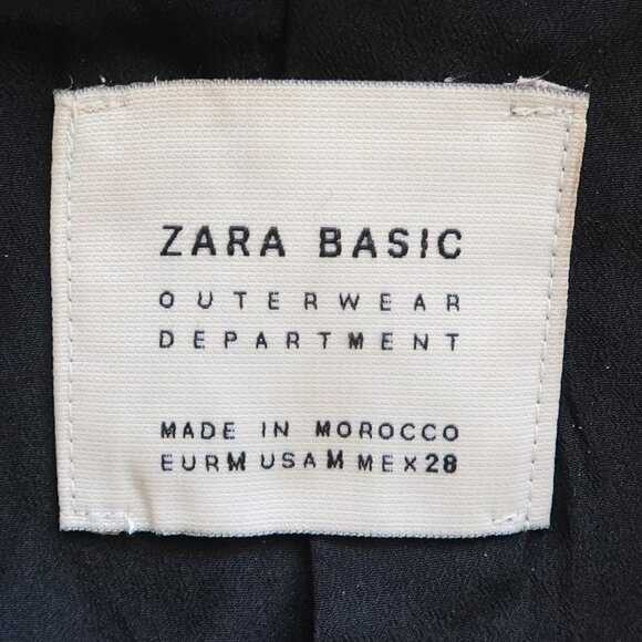 Zara Black Green Tropical Exotic Floral Oversized Bomber Jacket Size Medium - Picture 10 of 13